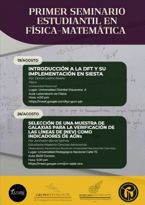 Flyer Primer Seminario Estudiantil en Física-Matemática