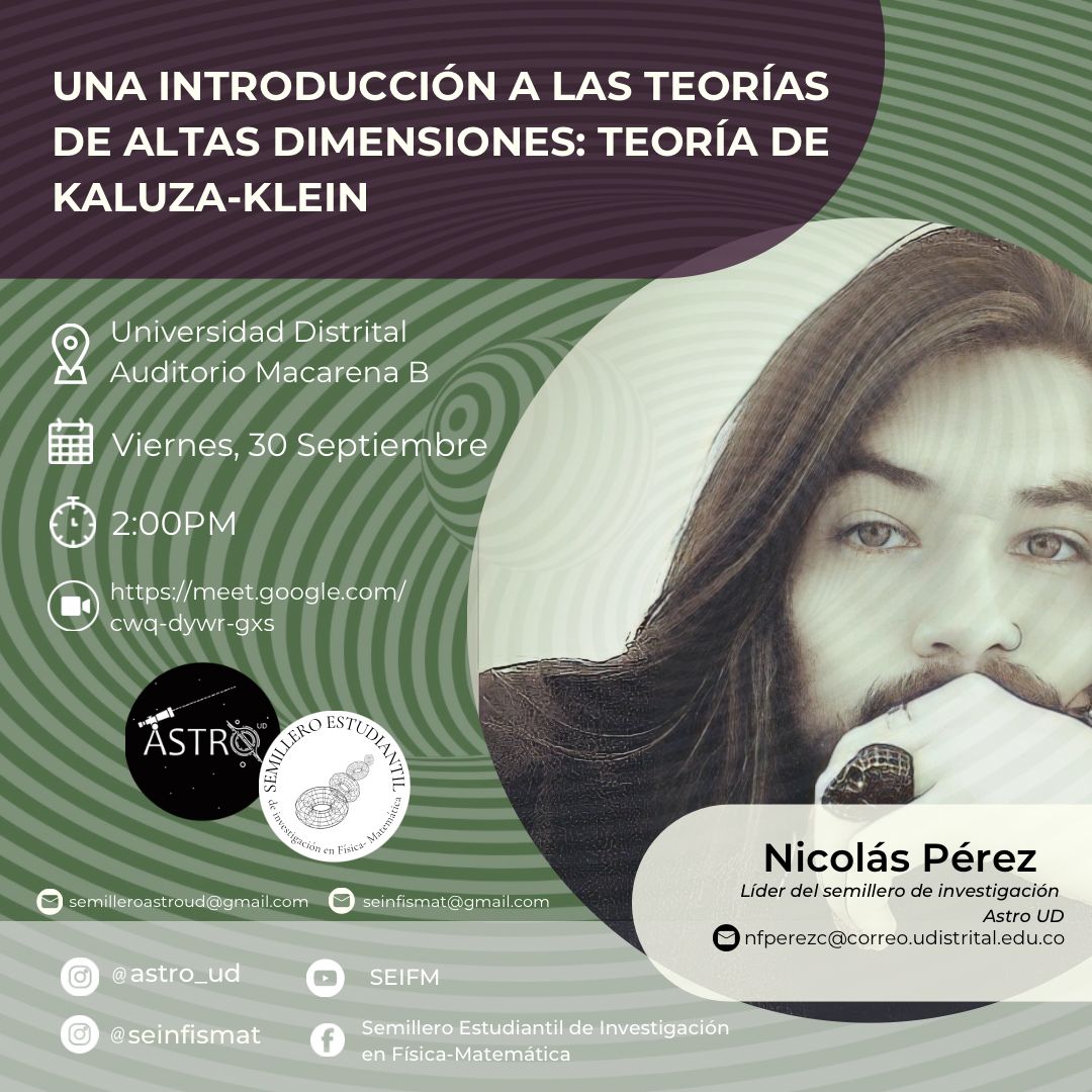 Flyer Una introducción a teorías de altas dimensiones: Teoría de Kaluza-Klein